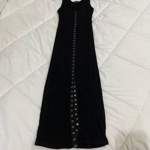 Naked Wardrobe Black Button Up Midi Dress